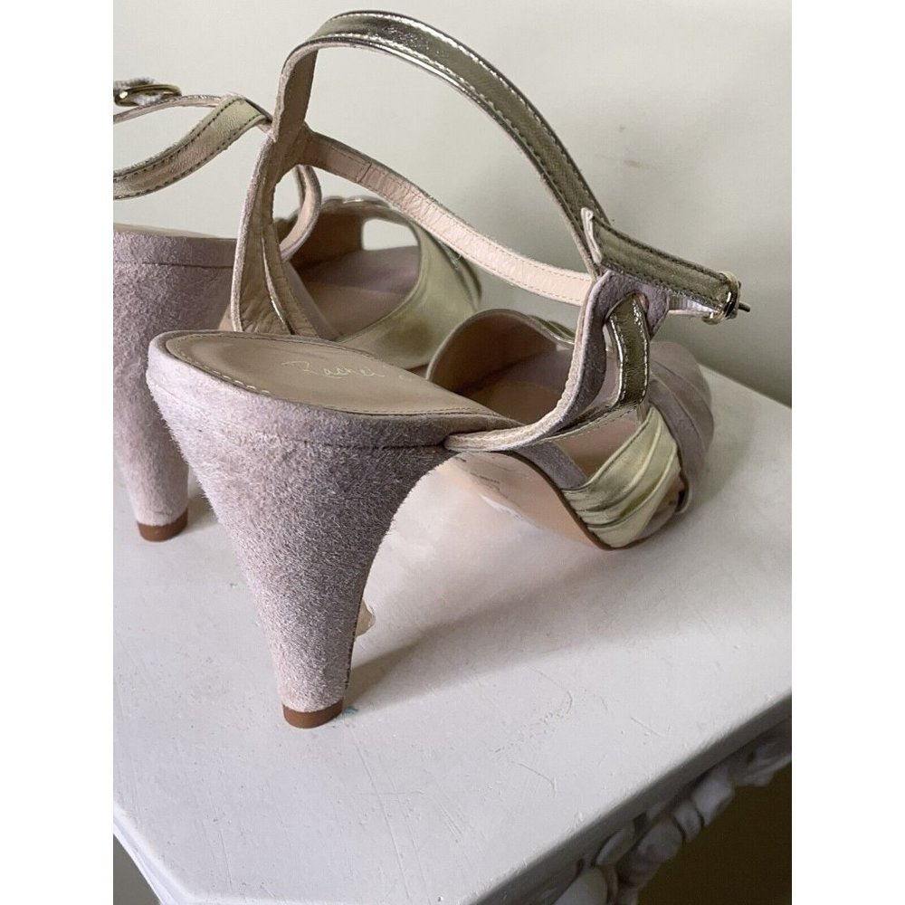 Bhldn Rachel Simpson Pink Gold Metallic Caramia Heels Shoes Bridal Size 40 9 NEW - Picture 5 of 7
